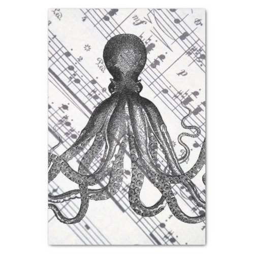 rustic steampunk nautical modern vintage octopus tissue paper
