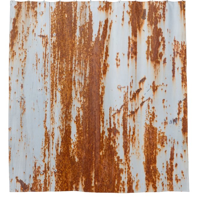 Rustic Steel: Grunge Wall Texture Shower Curtain (Front)