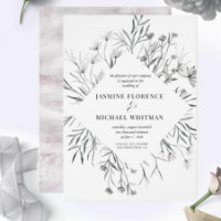 rustic stencil botanics elegant Wedding Invitation