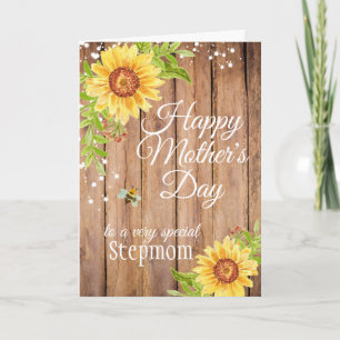 Rustic Stepmom Mother's Day Floral Card