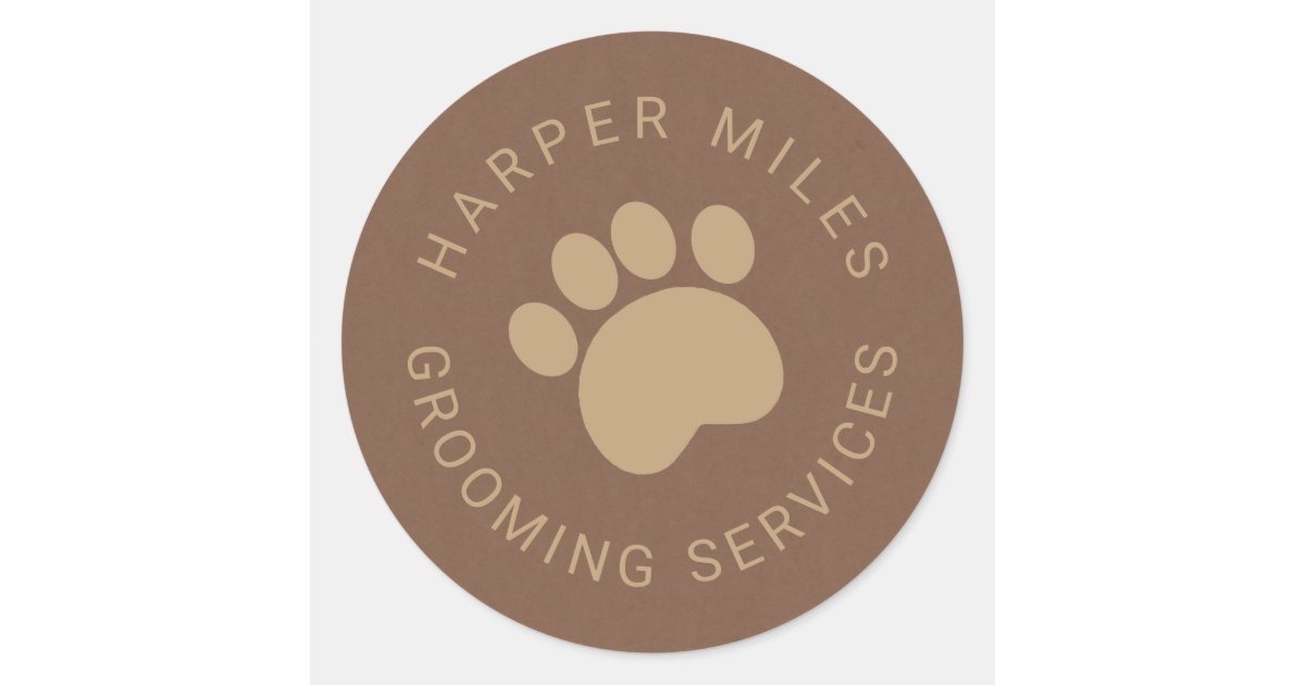 rustic sticker with brown paw print | Zazzle