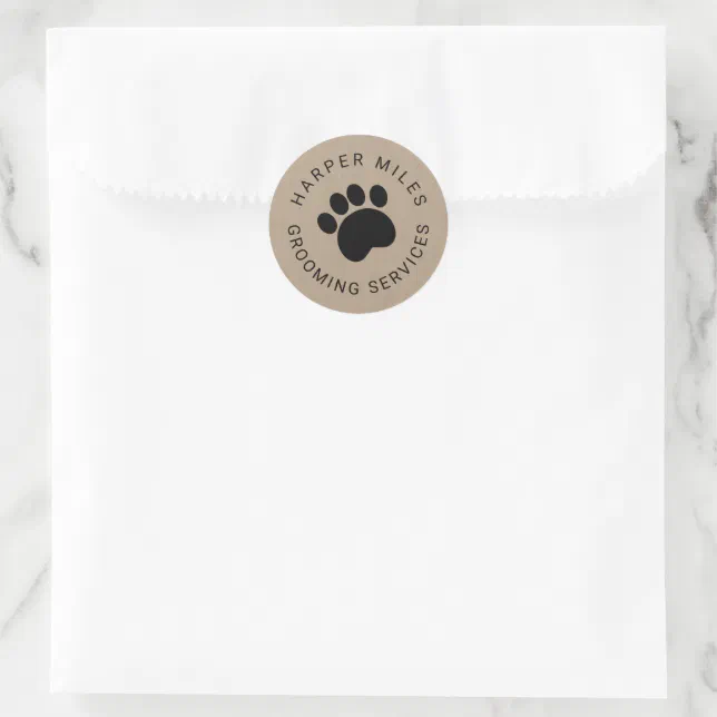 rustic sticker with paw print | Zazzle