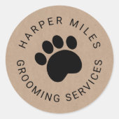 rustic sticker with paw print | Zazzle