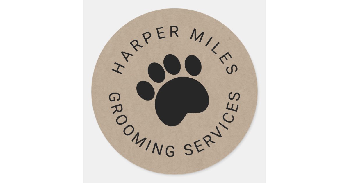 rustic sticker with paw print | Zazzle.com