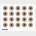 rustic sticker with paw print | Zazzle