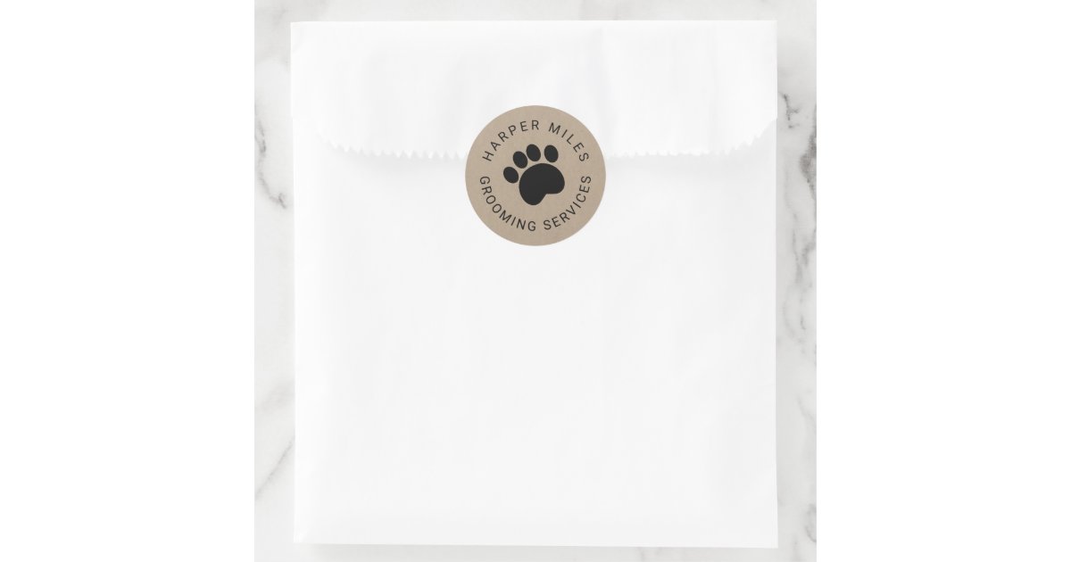 rustic sticker with paw print | Zazzle