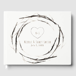 Rustic Sticks Twigs Branches Wreath Wedding Guest Book