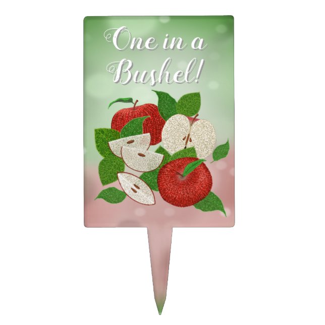 Rustic Stippled Apple Cake Pick – One in a Bushel (Front)