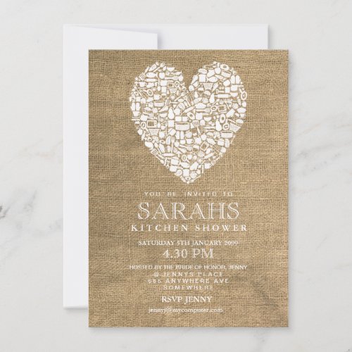 Rustic Stock the Kitchen Bridal Shower Party Personalized Announcements