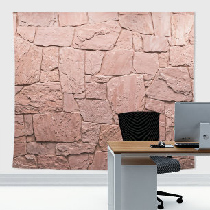Rustic Stone Slates Wall Light Pink Backdrop