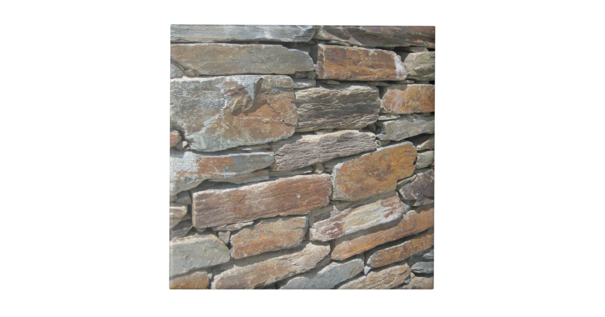 Rustic Stone Wall Ceramic Tile Zazzle