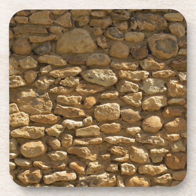 Rustic Stone Wall Drink Coaster (Front)