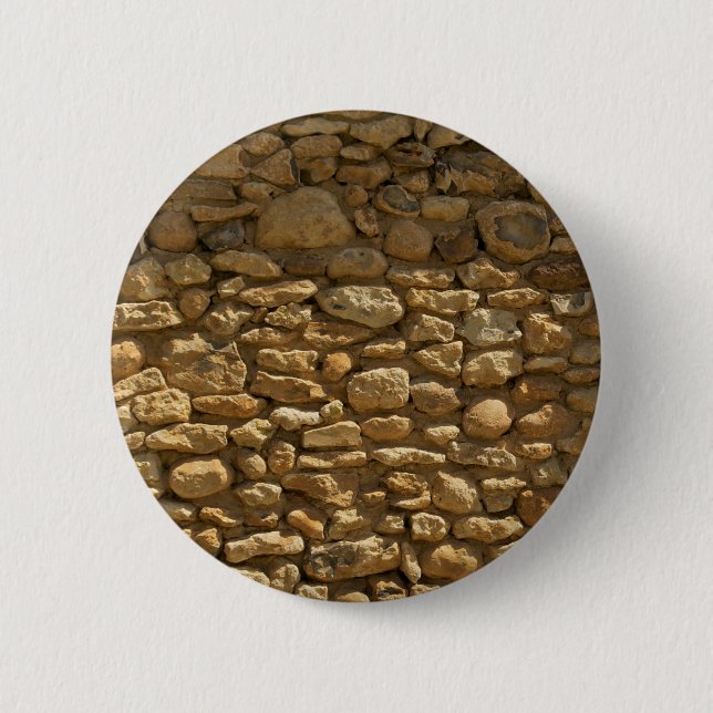 Rustic Stone Wall Pinback Button (Front)