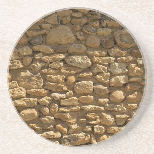 Rustic Stone Wall Sandstone Coaster (Front)
