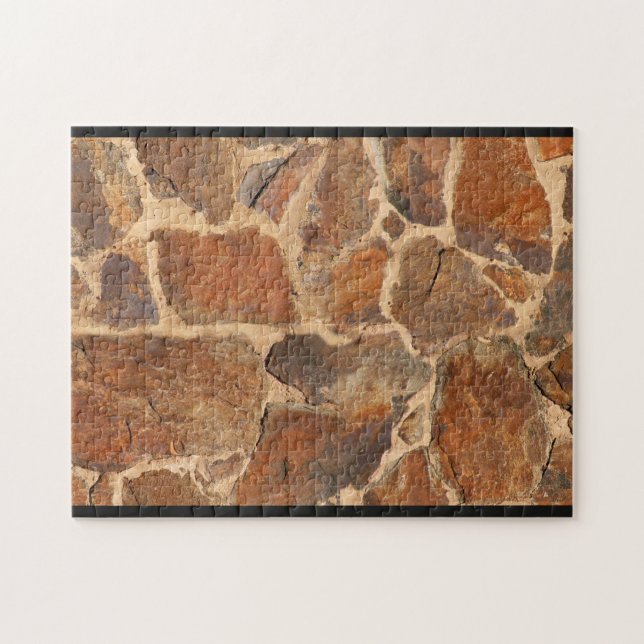 Rustic Stone Wall Structure Geology Challenge Jigsaw Puzzle (Horizontal)