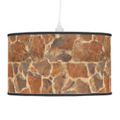 Rustic Stone Wall Structure Photo Warm Golden Ceiling Lamp (Right)
