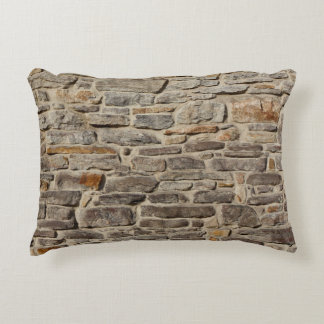 Rustic stone wall, textured decor accent pillow
