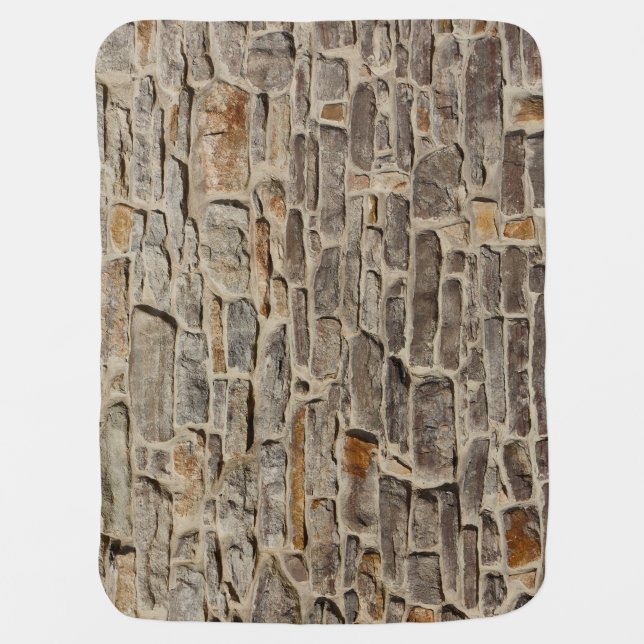 Rustic stone wall, textured decor baby blanket (Front)
