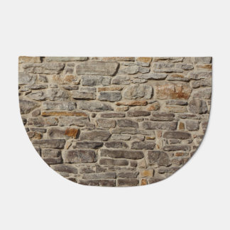 Rustic stone wall, textured decor doormat