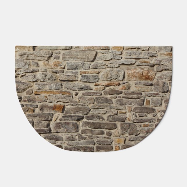 Rustic stone wall, textured decor doormat (Front)