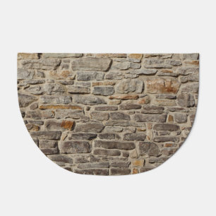 Rustic stone wall, textured decor doormat