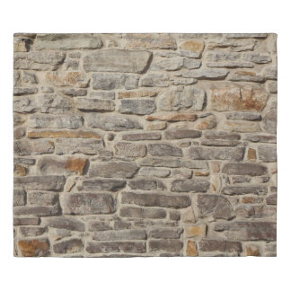 Rustic stone wall, textured decor duvet cover