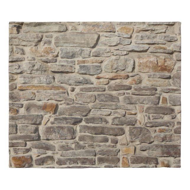 Rustic stone wall, textured decor duvet cover (Front)