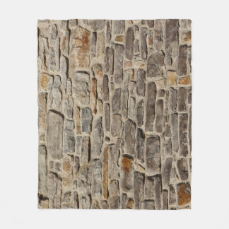 Rustic stone wall, textured decor fleece blanket