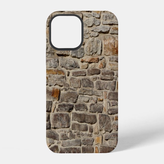 Rustic stone wall, textured decor iphone case (Back)