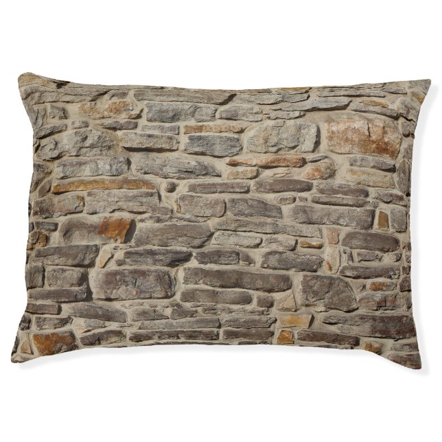 Rustic stone wall, textured decor pet bed (Front)