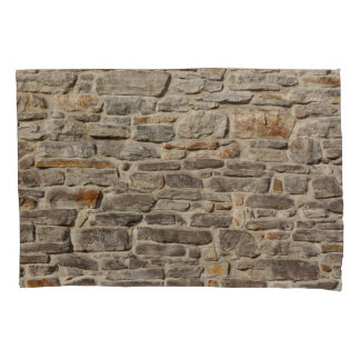 Rustic stone wall, textured decor pillow case