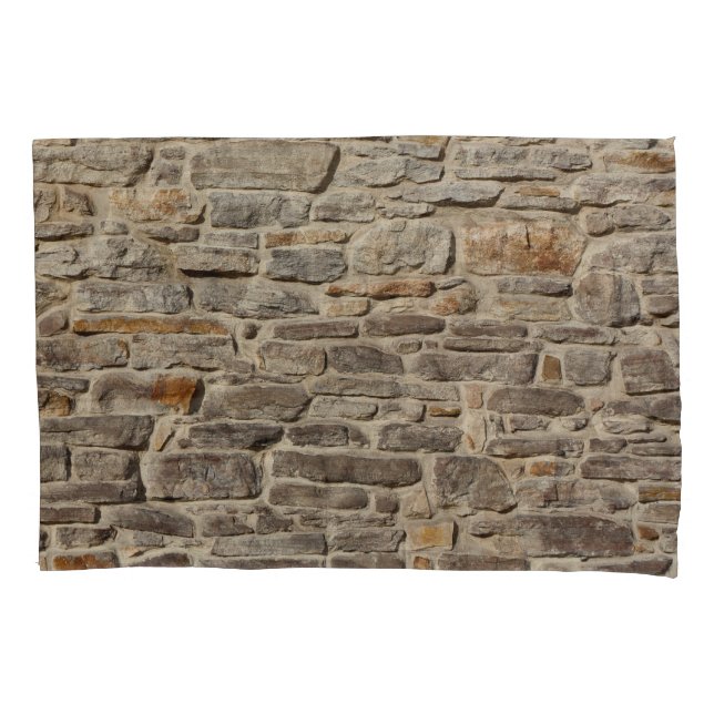 Rustic stone wall, textured decor pillow case (Front)