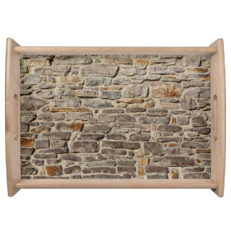 Rustic stone wall, textured decor serving tray