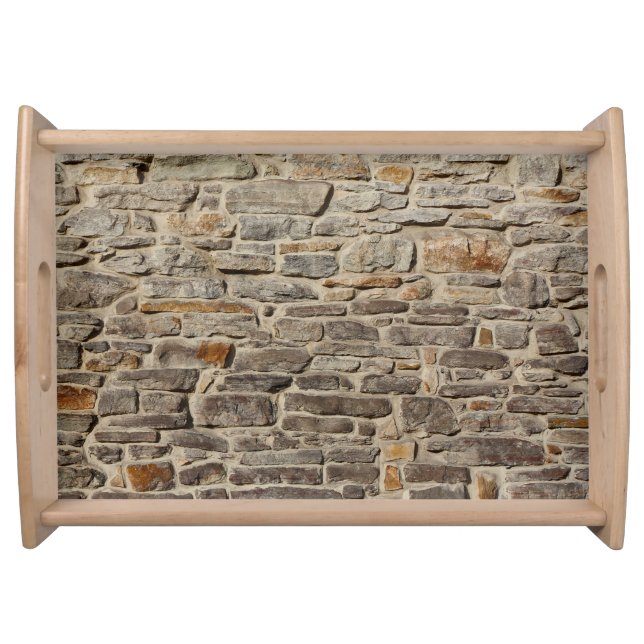 Rustic stone wall, textured decor serving tray (Front)