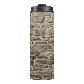 Rustic stone wall, textured decor thermal tumbler