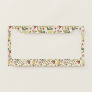 Rustic Strawberry & Citrus Earthy Pattern (3) License Plate Frame