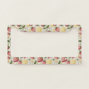 Rustic Strawberry & Citrus Earthy Pattern (8) License Plate Frame