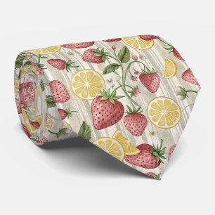 Rustic Strawberry & Citrus Earthy Pattern (8) Neck Tie
