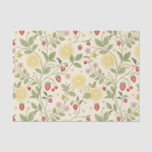 Rustic Strawberry & Citrus Earthy Pattern Tissue Paper