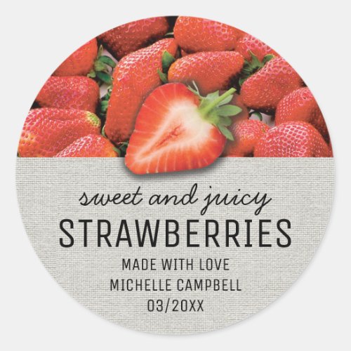 Rustic Strawberry Jam Jar Label