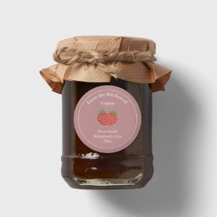 Rustic Strawberry Jam Label Sticker