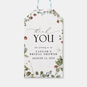 Rustic Strawberry Wildflower Shower Thank You Gift Tags