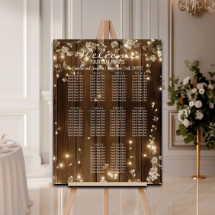 Rustic String Lights 10 Tables Seating Chart Foam Board