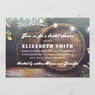 Rustic String Lights Baby's Breath Bridal Shower Invitation