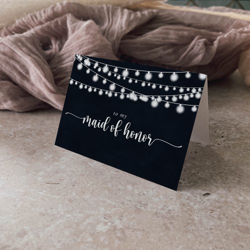 Rustic String Lights Bridal Party Thank You
