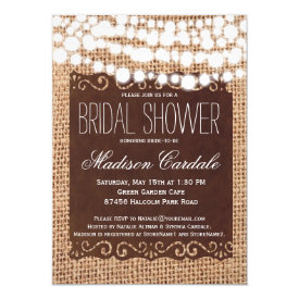 Rustic String Lights Bridal Shower Invitations