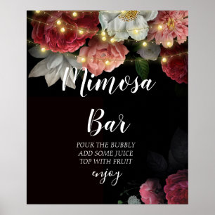 Rustic string lights bridal shower mimosa bar Poster