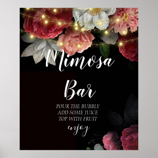  Rustic string lights bridal shower mimosa bar   Poster (Front)