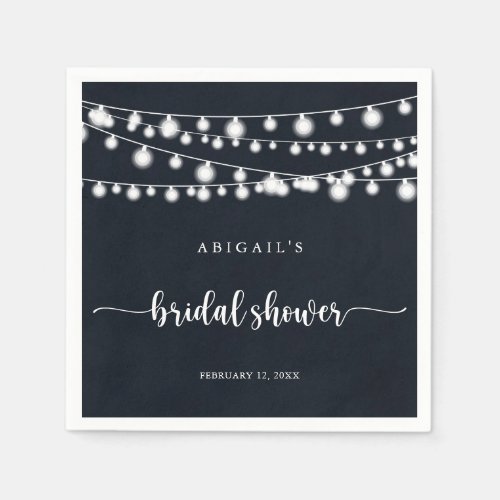 Rustic String Lights Bridal Shower Napkins