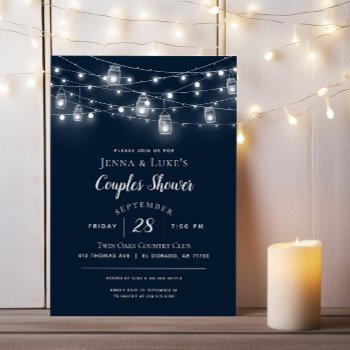 Rustic String Lights Couples Shower Invitation by rileyandzoe at Zazzle
